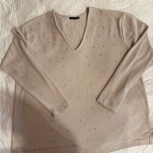 Chico's Light Beige V-Neck Sweater
